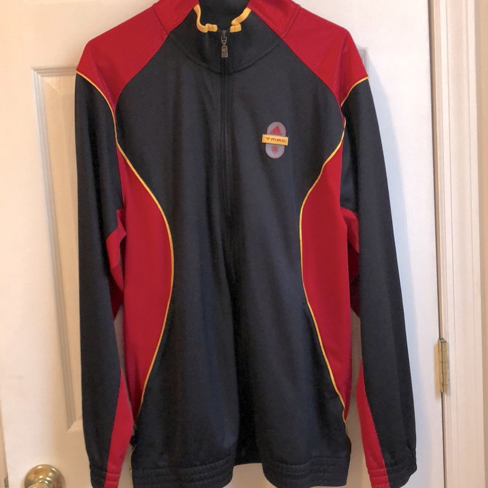 Adidas Clima365 Jacket Tmac Tracy Mcgrady Black Red Zipper Men’s Size M
